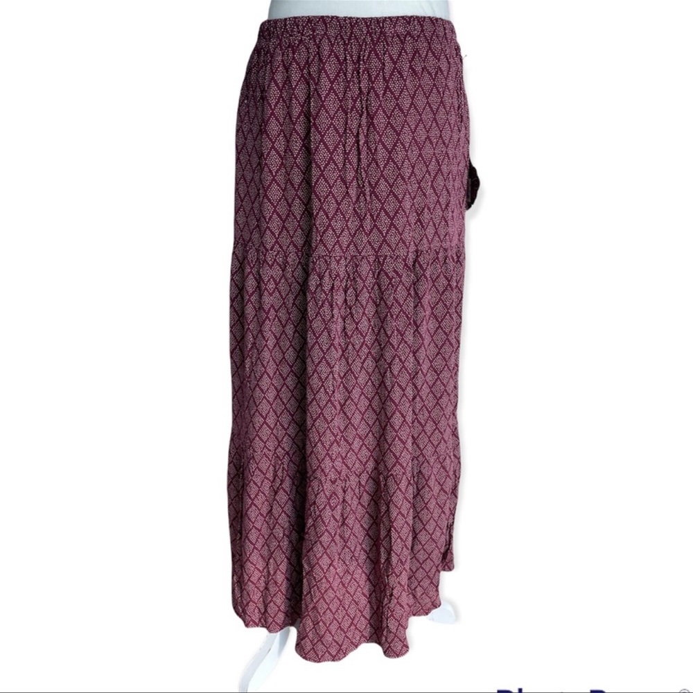 Knox Rose Mauve Boho Tiered Maxi Skirt